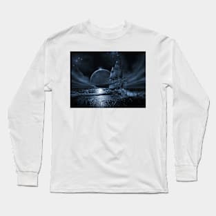 Ghost ship series: Full moon rising Long Sleeve T-Shirt